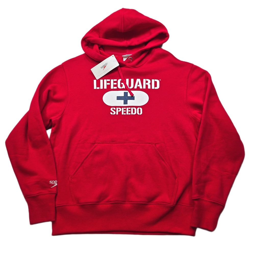 Speedo Lifeguard Hoodie Mens‎ Small Red Sweatshirt NEW